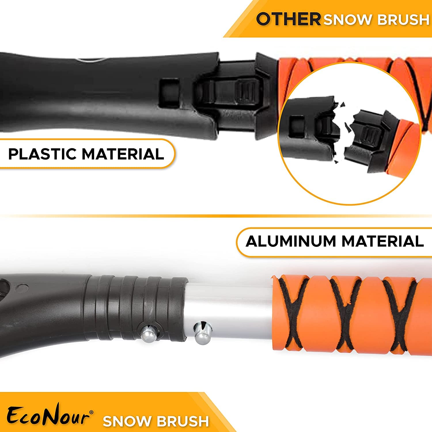 27 inch car snow brush and ice scraper EcoNour with foam grip