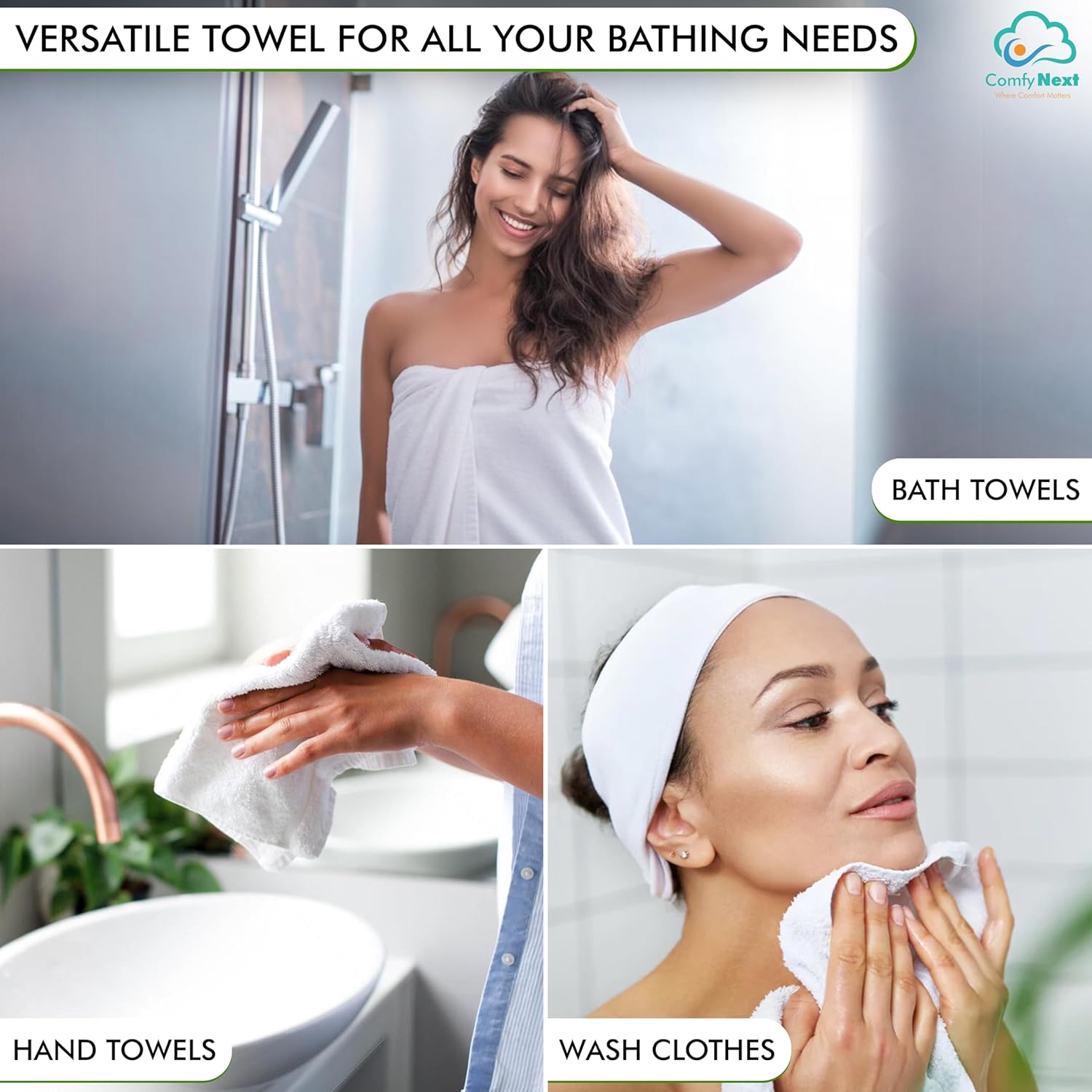 Turkish Cotton Towel Set 550 GSM Soft and Absorbent for Bathroom & Spa