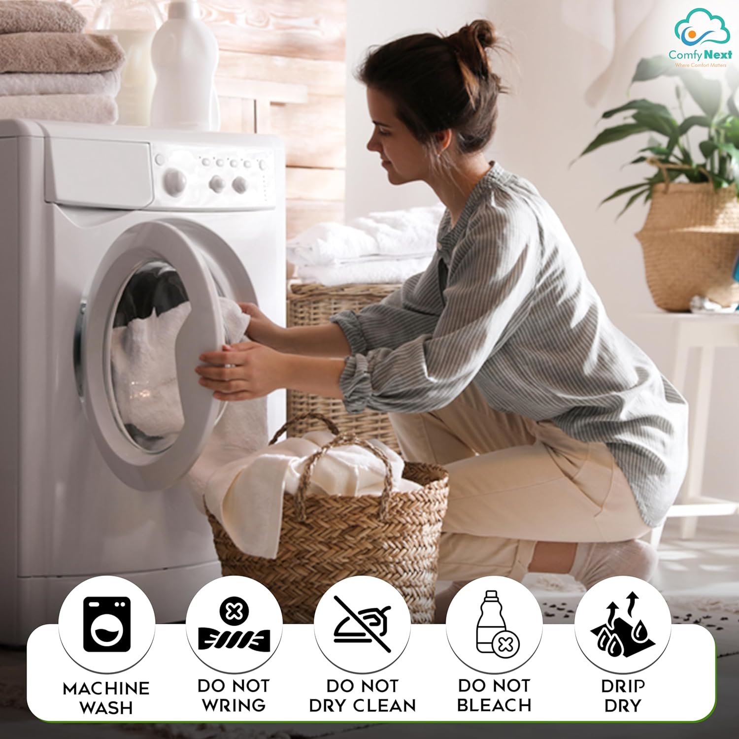 Turkish Cotton Towel Set 2 Bath Towels, 2 Hand Towels, 2 Washcloths Included