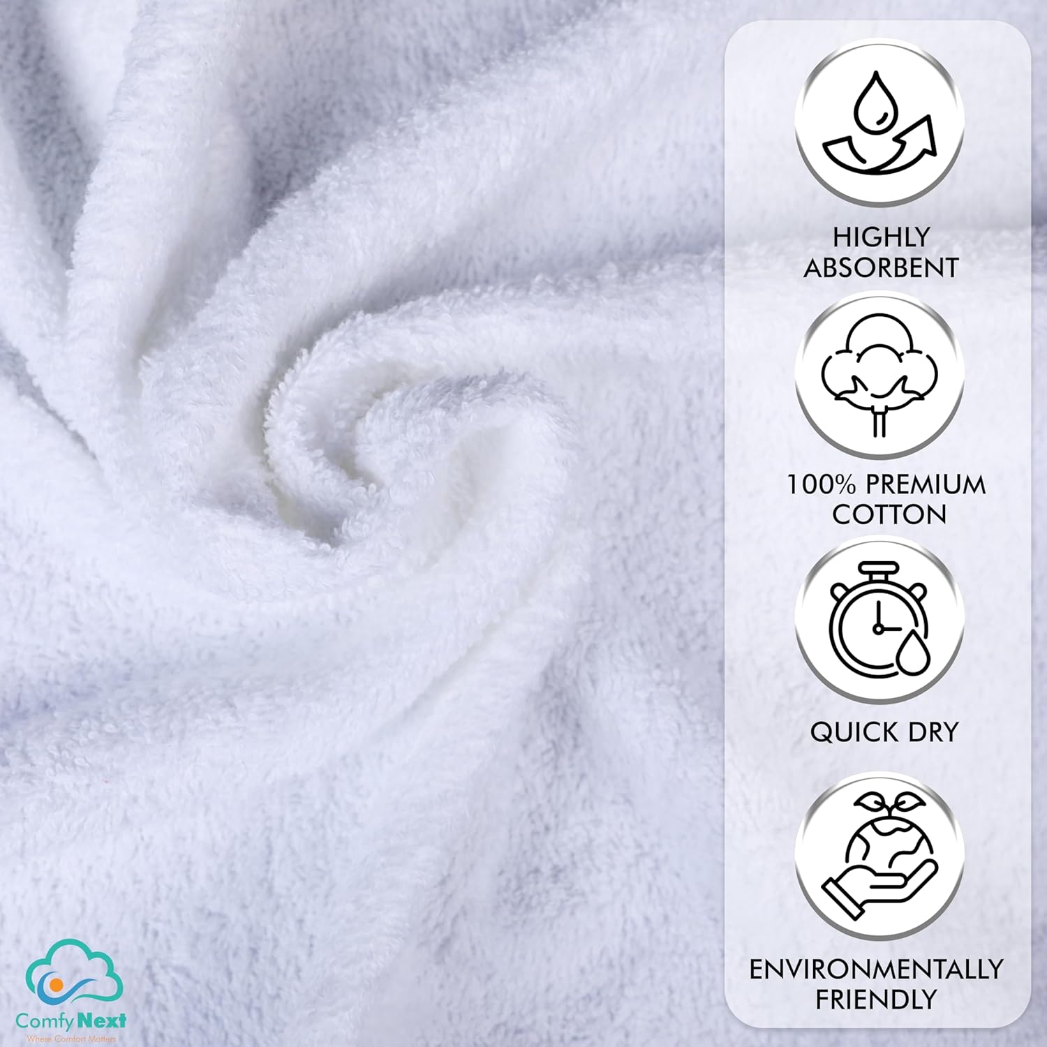 Turkish Cotton Towel Set Ideal for Bathroom, Spa, Gym, and Hotel Use