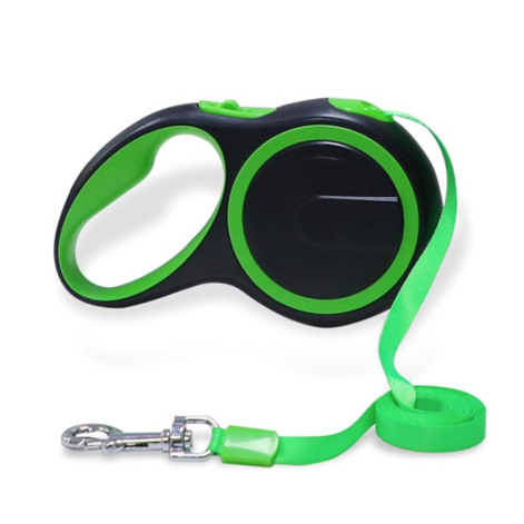 EcoNour 360° Tangle-Free Retractable Dog Leash | 5m Nylon Tape for Dogs Up to 20 Kg | Ergonomic Anti-Slip Handle | Durable Rust-Proof Swivel Hook | Easy One-Handed Break & Lock - Green