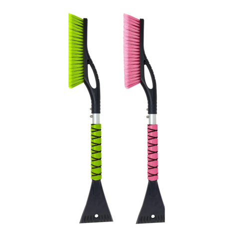EcoNour Car Snow Brush & Ice Scraper 27 Inch – Green and Pink 2 Pack