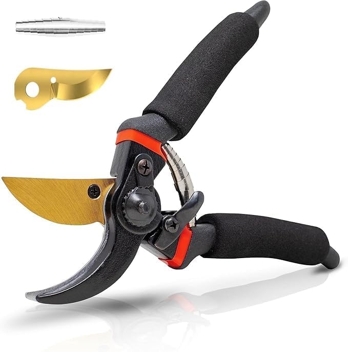 EcoNour 8 Inch Titanium Bypass Pruning Shears for Garden