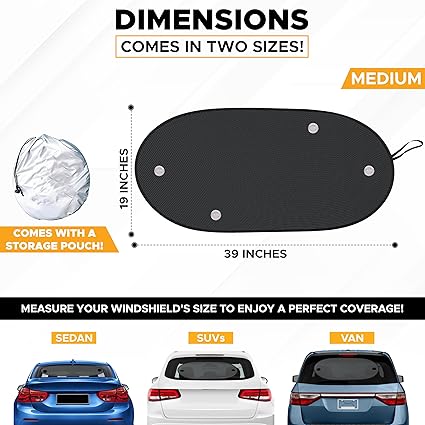 Back Window Sun Shade for Cars with 99% UV Protection