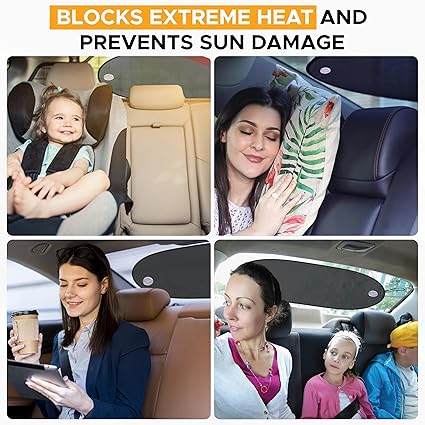 EcoNour Rear Car Window Shade for Heat and Sun Protection