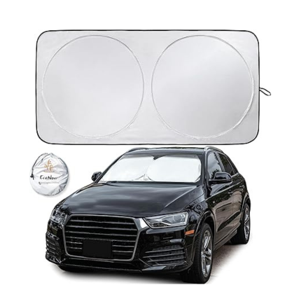 EcoNour Car Sun Shade Windshield | Reflective Car Window Sun Shades for Ultimate Dashboard Protection | Foldable Car Interior Accessories for Sun Heat | Classic (59 x 29 inches)