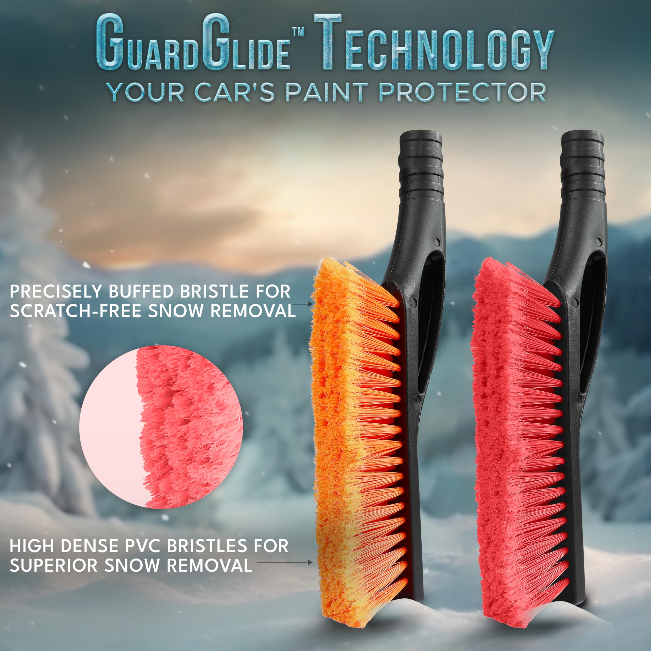 27 inch car snow brush and ice scraper EcoNour scratch free design