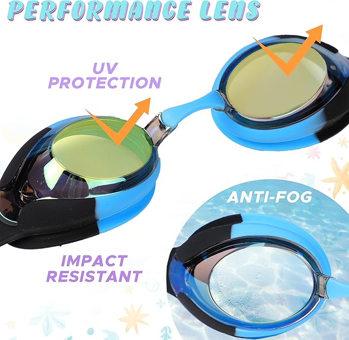 EcoNour Kids Swim Goggles for toddlers and children age 3-12