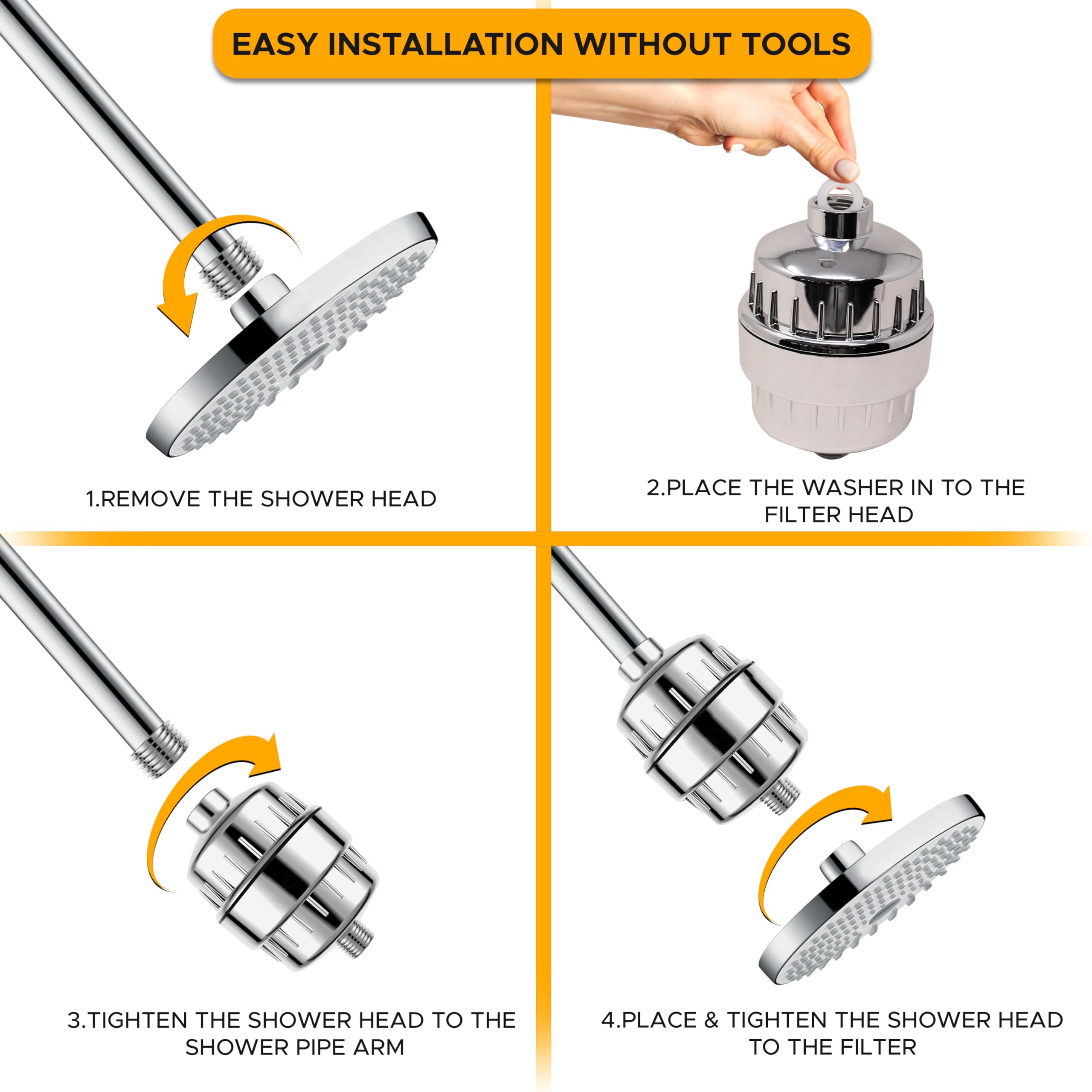 Multi-stage Shower Filter with 20 Stage Filtration for heavy metal removal