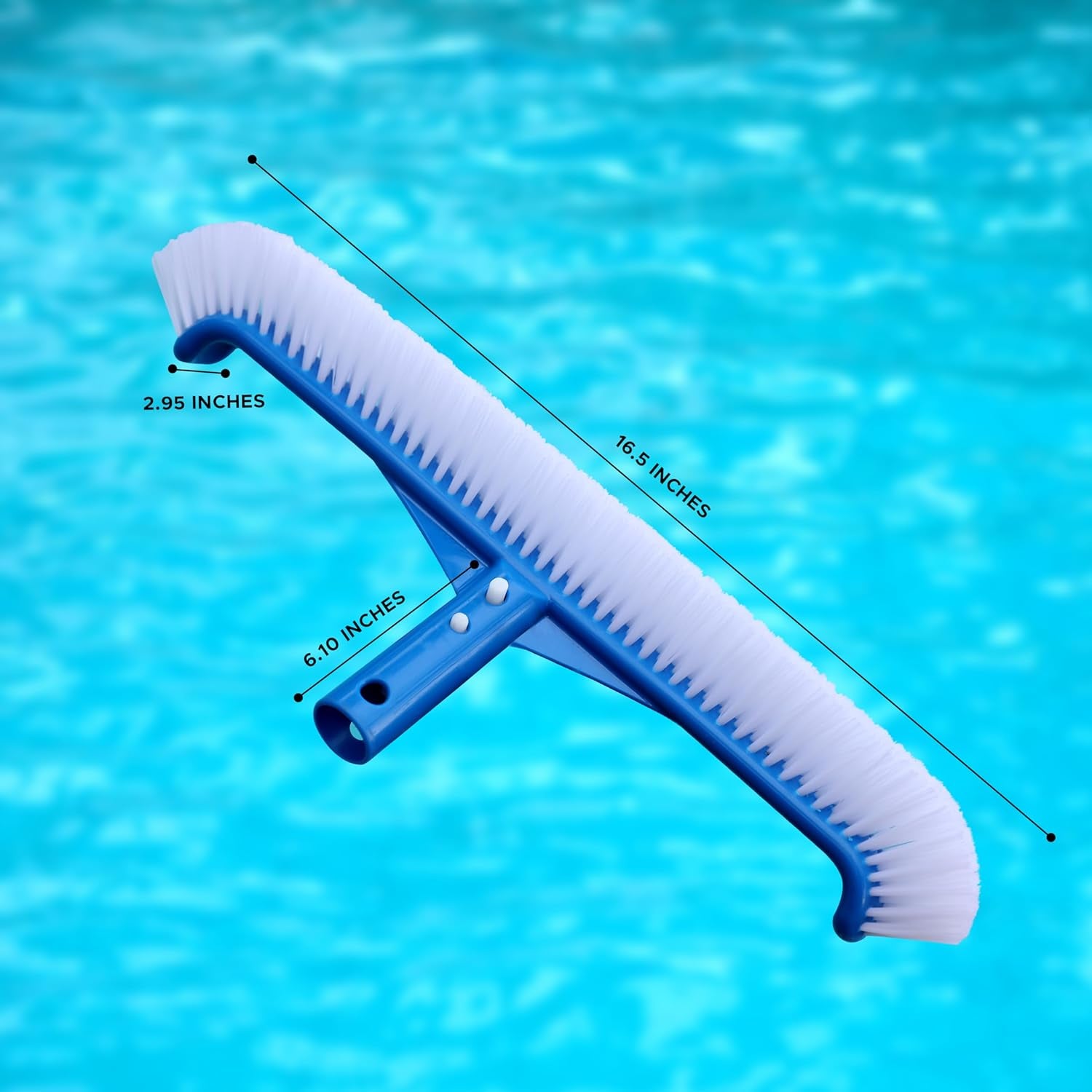 EcoNour Pool Brush Head For Cleaning Pool Walls, Tiles, Pools |  Nylon Brush Pool Cleaning Kit with Curved Ends