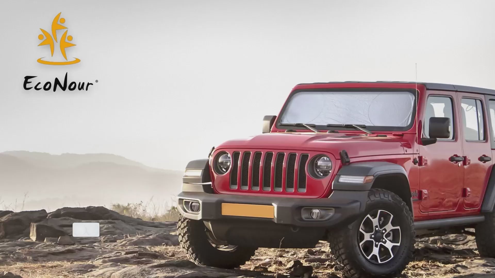 Jeep Windshield Sunshade for UV and Heat Protection – Sun Visor Cover Blocks Sun Glare – Fits Wrangler, Gladiator, and Rubicon Models – Essential Jeep Interior Accessory