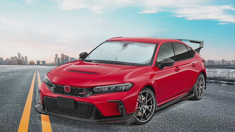 Windshield sun shade for Honda Civic 2016-2021, foldable car window sun visor protector, blocks UV rays, keeps car interior cooler, front windshield sunshade for Honda Civic, heat reducing sun blocker, automotive sun protection accessory, vehicle sun visor cover, foldable sun shield for sedan, car sunshade for Honda Civic