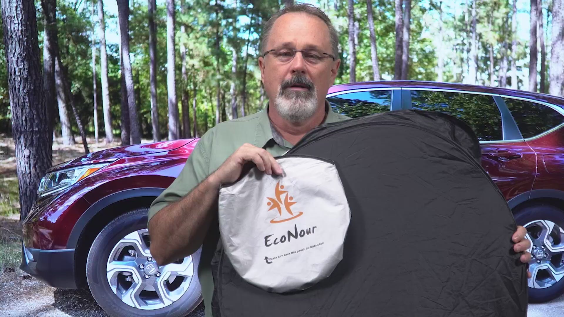 Mirror Cut Foldable Windshield Sun Shade for Cars – 240T UV and Heat Reflective Car Sunshade with Storage Pouch – Keeps Vehicle Interior Cool – Fits Most Sedans, SUVs, and Trucks