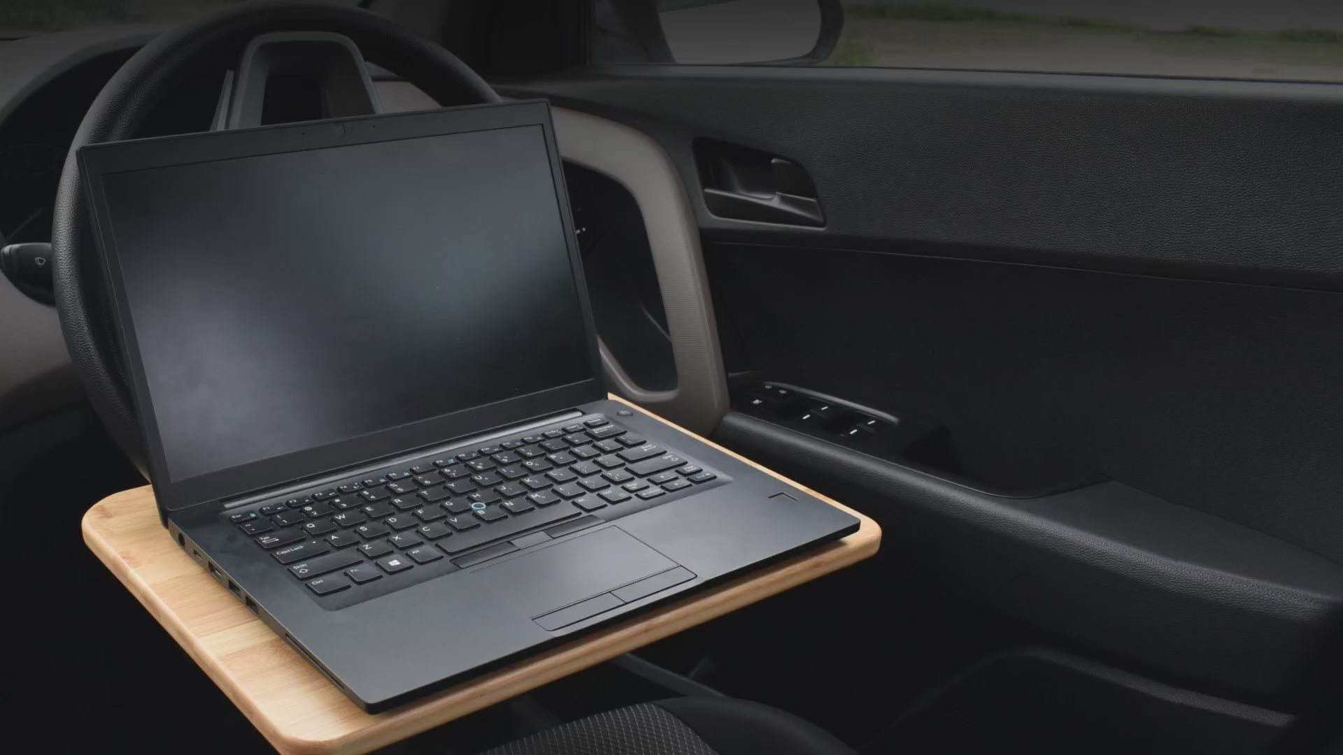 2 in 1 car steering wheel desk wooden lap desk for eating and working bamboo tray for truck drivers lightweight portable car desk interior accessory easy storage travel workstation