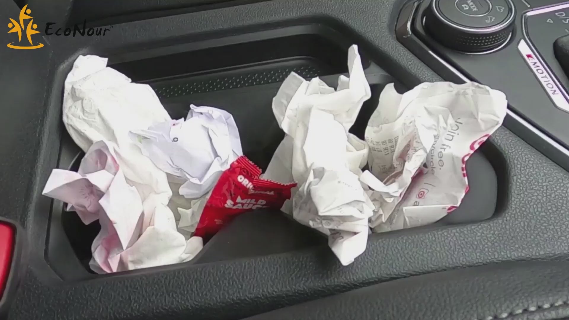 Mini trash can with lid 2 pack, small leakproof trash bin designed to fit in car cup holders, includes 30 garbage bags, compact waste container for car, home, and office use.