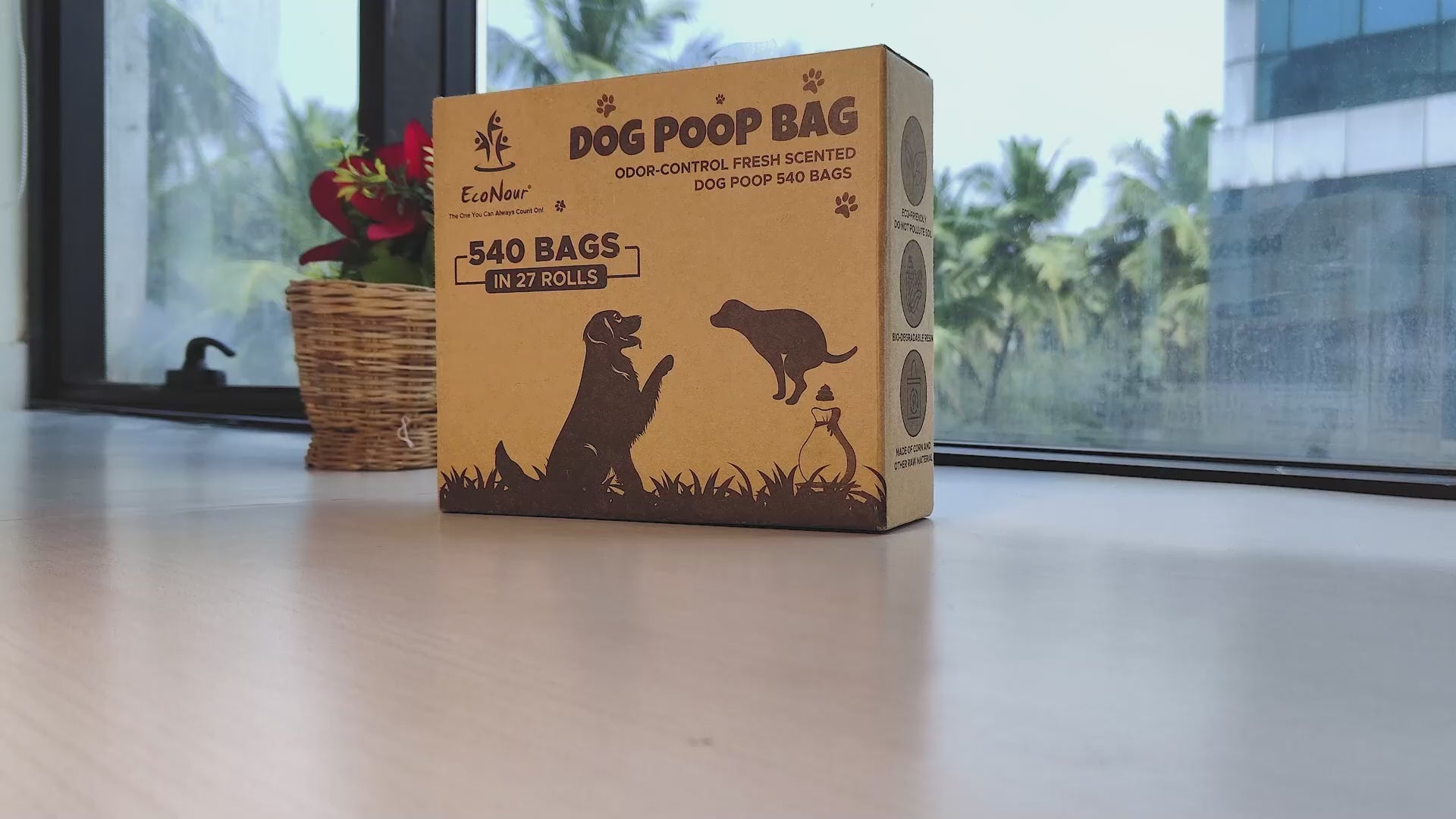 Dog poop bags 540 count biodegradable waste bags with dispenser, odor-masking scented and 100% leak-proof design, durable and generously sized pet waste bags for dog owners, easy to carry and convenient for daily walks.