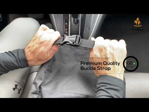 Large Hanging Car Trash Can with Elastic Opening – Waterproof Car Garbage Bag with Easy Mounting Straps – Durable Oxford Material for Travel, Camping, and Outdoor Use – Cute and Functional Car Accessory