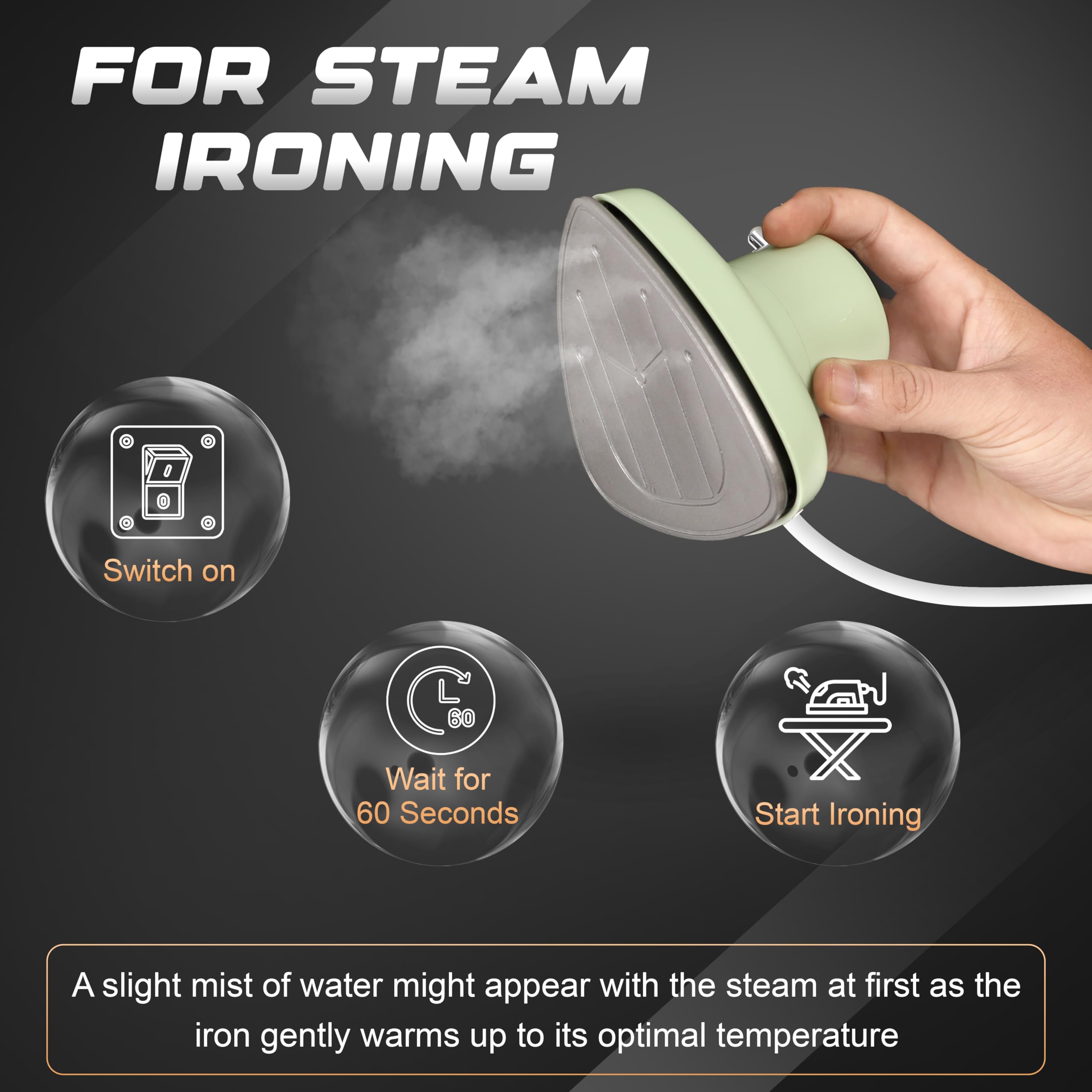 Econour Mini Travel Iron With Steam For Clothes