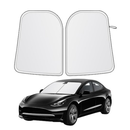 EcoNour Tesla Windshield Sun Shade | Foldable Front Windshield Shade for Sun, Heat and UV Rays | Car Front Window Sunshade | Sun Protection Shade Fit for Tesla Model-3 & Model-Y