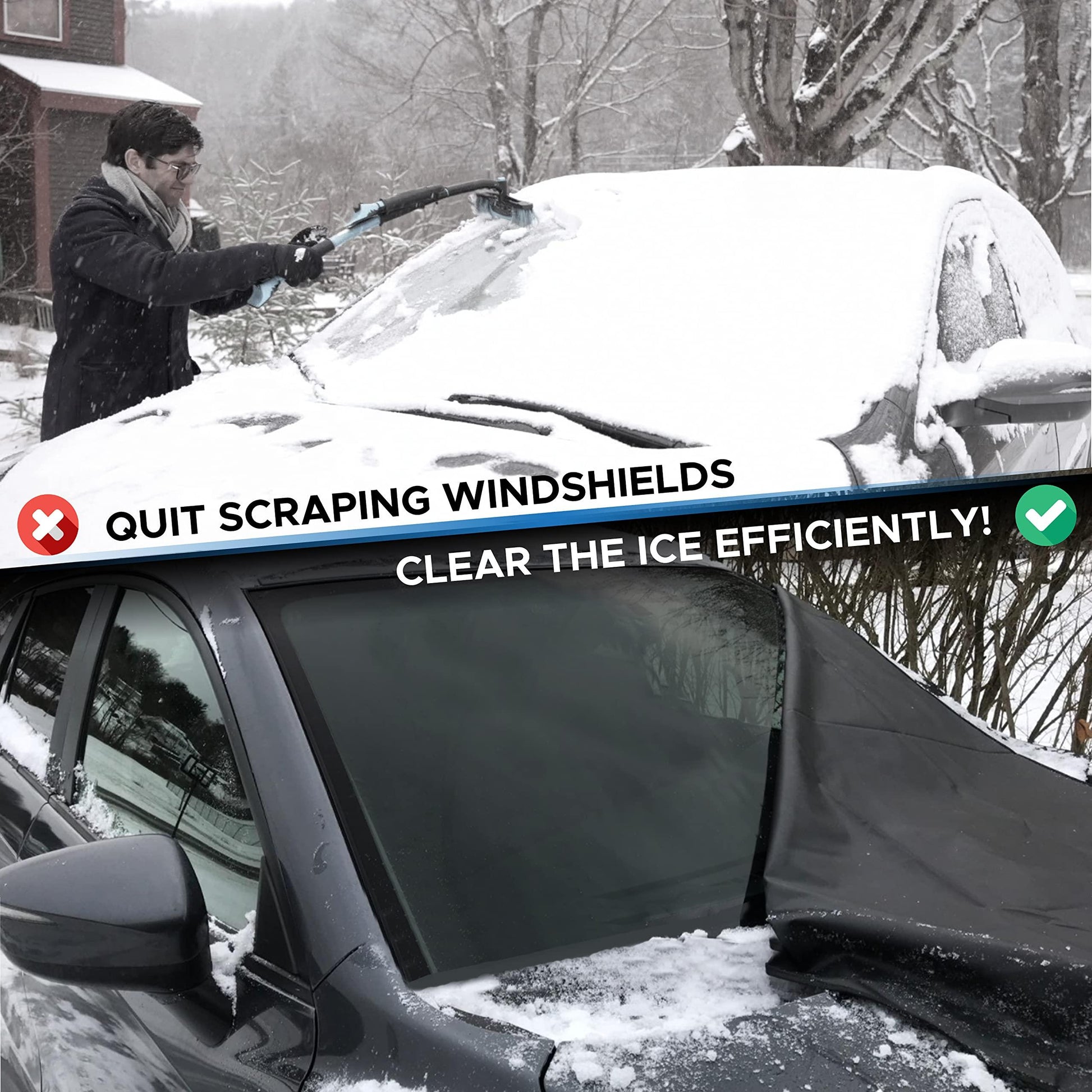 EcoNour Ice Scrapers for Car Windshield (1 Pack) | Car Ice Scraper | Window  Snow Scrapper for Car to Remove Snow and Frost | Car Snow Accessories