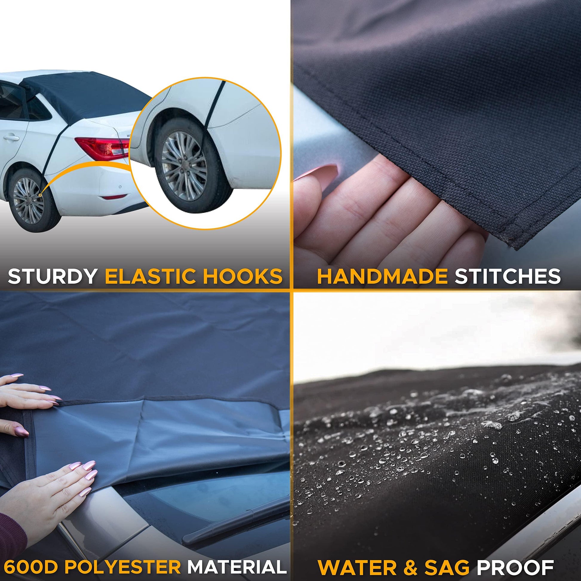 EcoNour Windshield Cover for Ice and Snow | Enhanced 600D Oxford Fabric  Windshield Frost Cover for Any Weather | Water, Heat & Sag-Proof Car