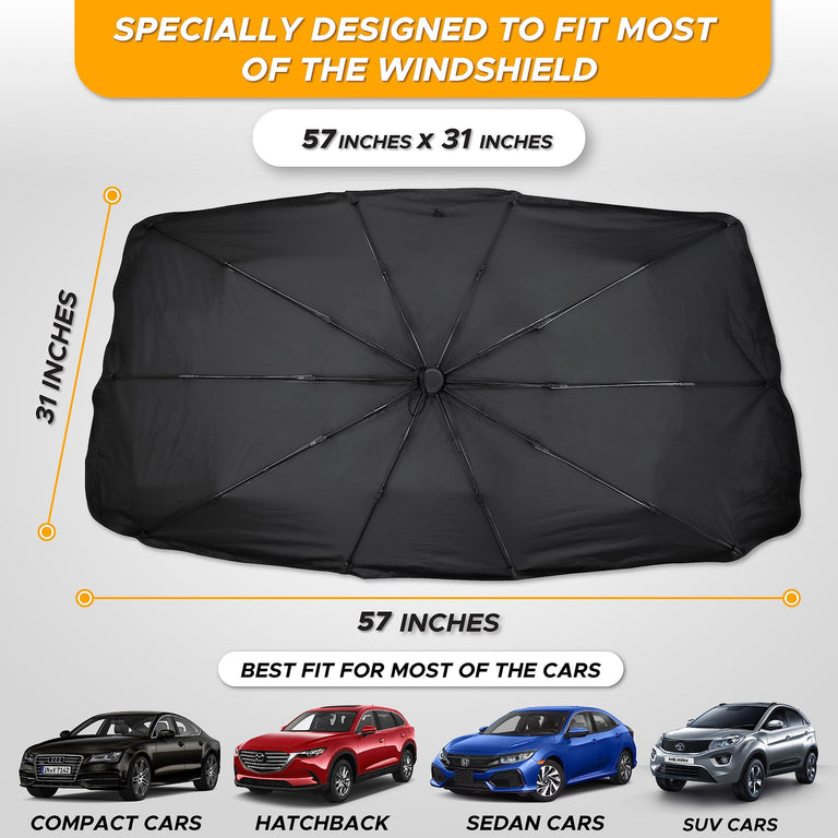 Buy Car Windshield Sun Shade Umbrella Foldable,Sun Shade for Car Windshield  Fit Sedan SUV Truck Most Vehicles,Car Shade Front Windshield Sun Shade to  Keep Your Vehicle Cool and Damage Free (57” x